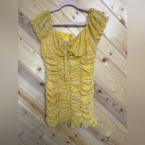 Blush BJ yellow flower dress from no rest for Bridget